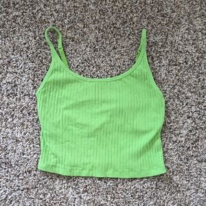 Old Navy Ribbed Green Sleeveless Crop Top